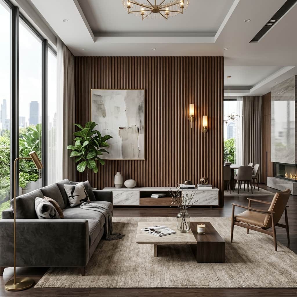Hệ vách ốp tường lam sóng / vách ốp veneer
