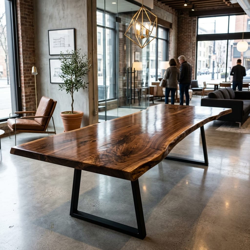 Mặt bàn gỗ tự nhiên nguyên khối (Live-edge slab) 1