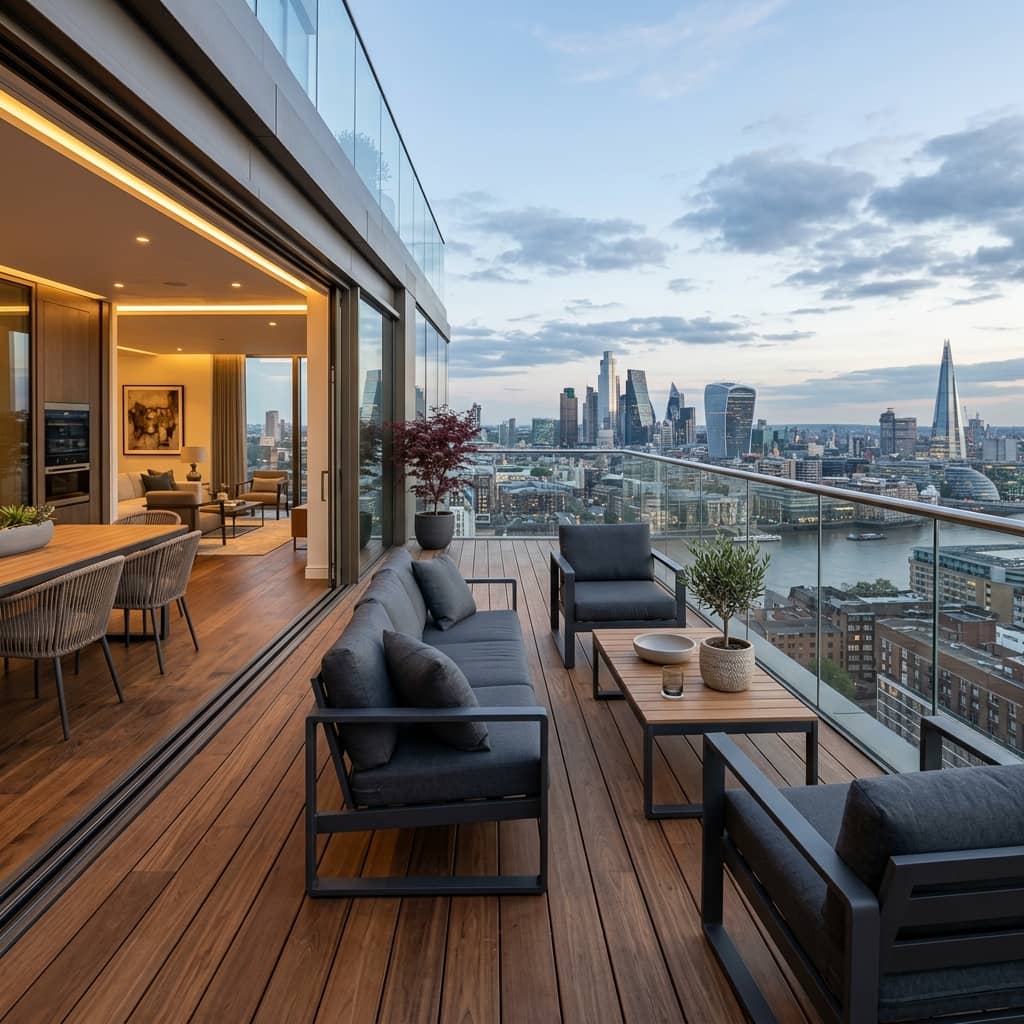 Lắp đặt sàn gỗ ngoài trời (Decking) tại Penthouse Thảo Điền